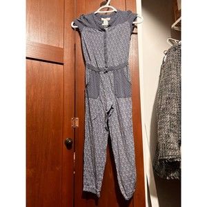Girls LOGG H&M jumpsuit girls, size7/8 floral pattern, blue #I25